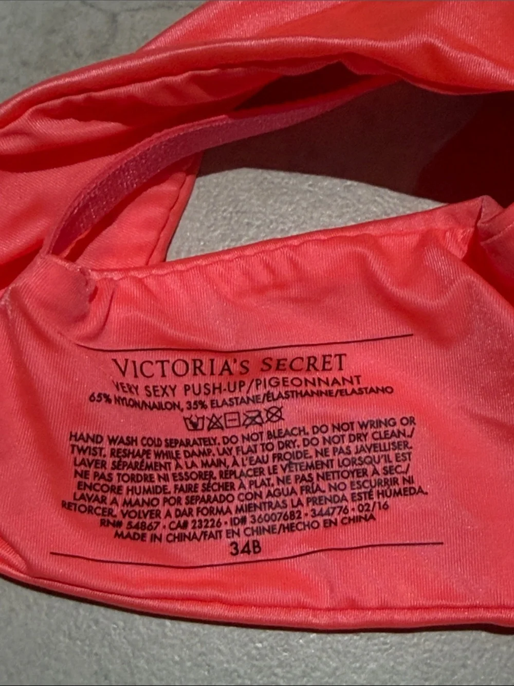 Victoria's Secret Neon Coral Push-Up Bra - Picture 2 of 4